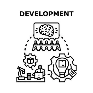 Business development process creating new ideas and solutions Stock Illustration