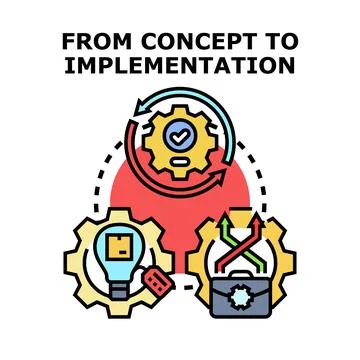 Business development process from idea to implementation Stock Illustration