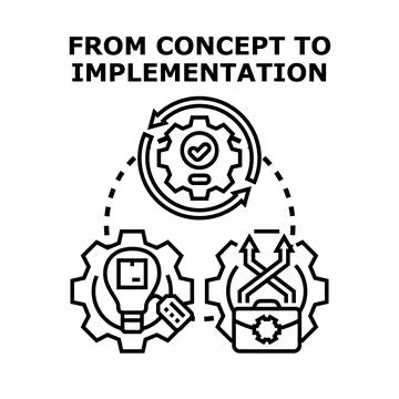 Business development process from idea to implementation Stock Illustration
