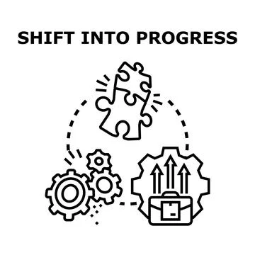 Business development progress strategy planning innovation concept Stock Illustration