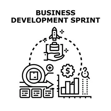 Business development sprint agile strategy planning concept Stock Illustration