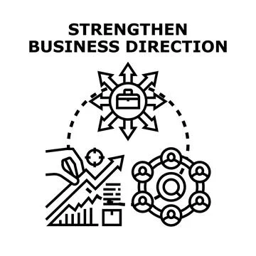 Business development strategy optimizing growth and leadership goals Stock Illustration