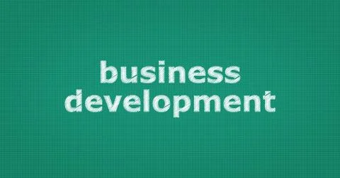BUSINESS DEVELOPMENT text on board Illustrazione stock