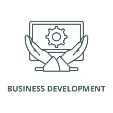 Business development vector line icon, linear concept, outline sign, symbol Illustrazione stock