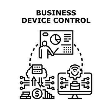 Business device control digital management concept 스톡 일러스트