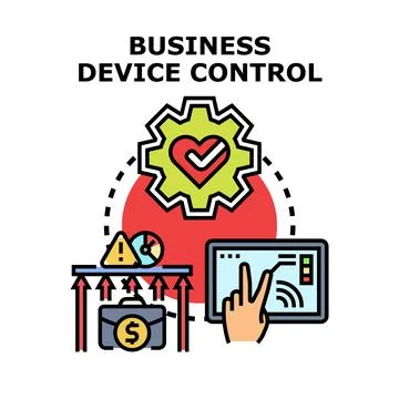 Business device control managing digital technology operating system Stock Illustration