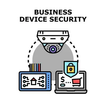 Business device security protecting digital systems and data Stock Illustration