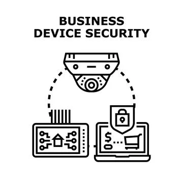 Business device security protecting digital systems and data Stock Illustration