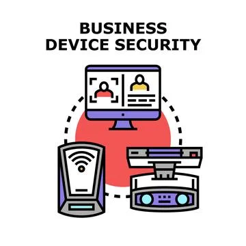 Business device security system protecting digital access and network Stock Illustration