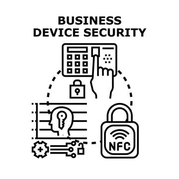 Business device security technology ensuring device access protection 스톡 일러스트