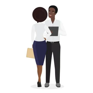 Business Dialogue Concept, Two Professionals in Conversation Illustrazione stock
