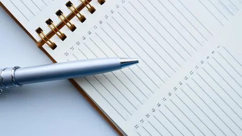 Business Diary, Calendar (notebook). Empty paper sheets. Foto stock