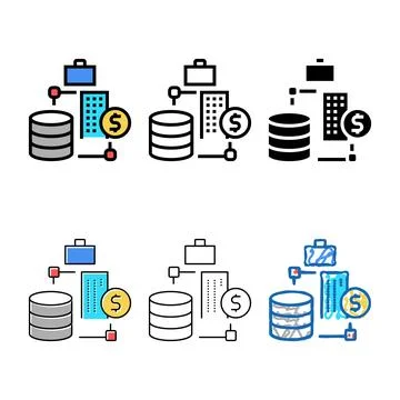 Business digital forms processing color icon vector Stock Illustration