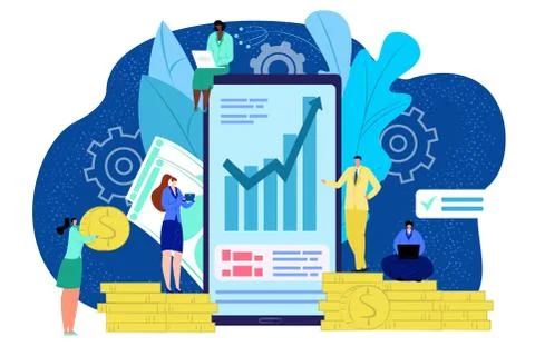 Business digital loan concept, vector illustration. Finance money banking for イラスト素材