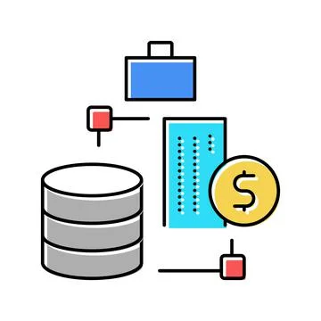 Business digital processing color icon vector illustration Stockillustratie