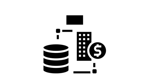 Business digital processing glyph icon animation Stock Footage 164286400
