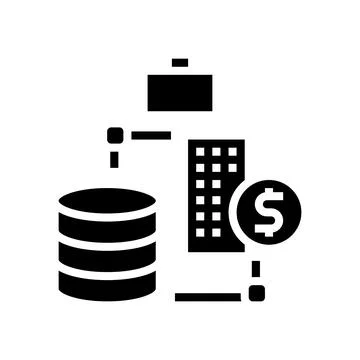 Business digital processing glyph icon vector illustration Stock Illustration