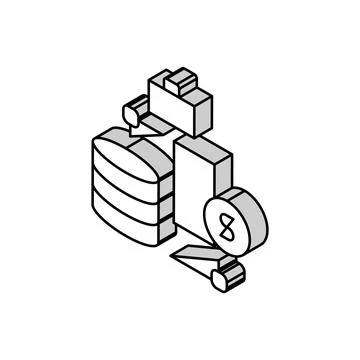 Business digital processing isometric icon vector illustration イラスト素材