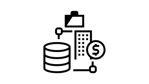 Business digital processing line icon animation Stock Footage 164278482