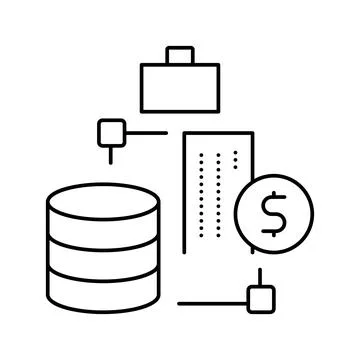 Business digital processing line icon vector illustration イラスト素材