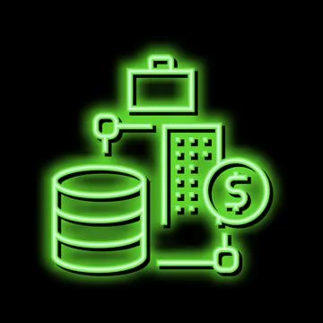 Business digital processing neon glow icon illustration イラスト素材