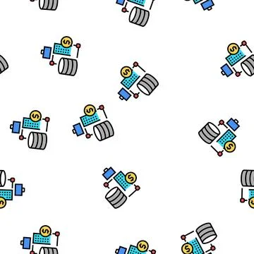 Business digital processing vector seamless pattern Illustrazione stock