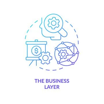 Business digital transformation blue gradient concept icon Stock Illustration