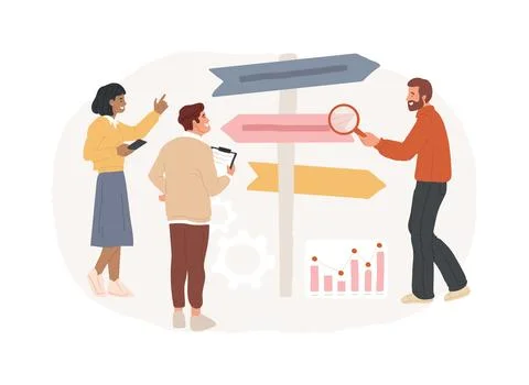 Business direction isolated concept vector illustration. Ilustración de archivo