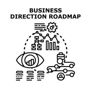 Business direction roadmap developing strategic planning goals 스톡 일러스트