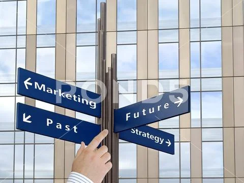 Business directions signs Stock Photos