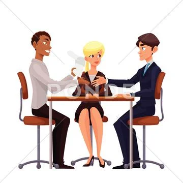 Business discussion at the table of employees Stock Illustration