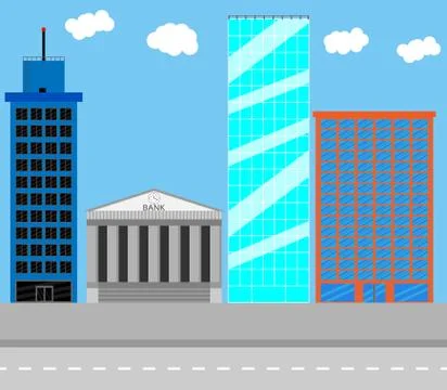 Business district Stock Illustration