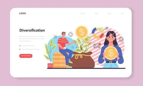 Business diversification web banner or landing page. Risk management 스톡 일러스트