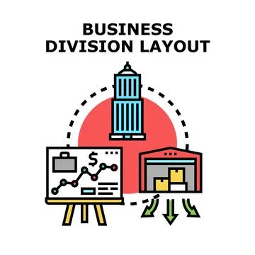 Business division layout structuring company organization strategy Stock Illustration