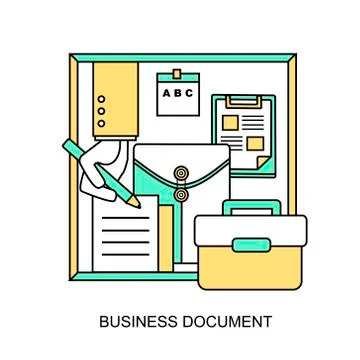 Business document concept Illustrazione stock