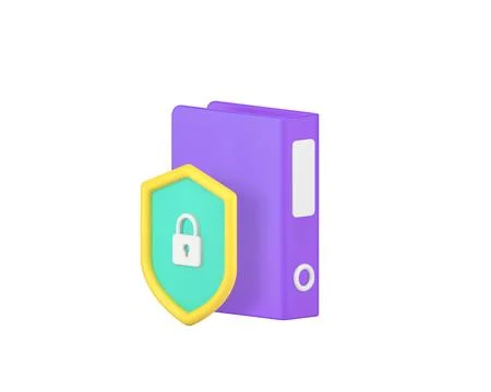 Business document file data protection security storage 3d icon realistic v.. Stock Illustration