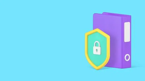Business document file data protection security storage banner copy space vec Illustrazione stock