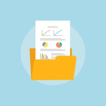 Business document in folder. Stock Illustration