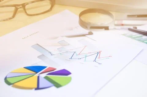 Business document graph Stock Photos