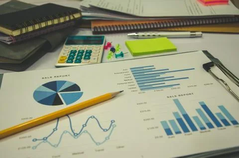 Business document graph Stock Photos