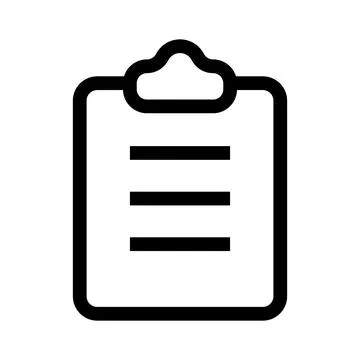 Business document icon line isolated on white background. Black flat thin i.. Stock Illustration