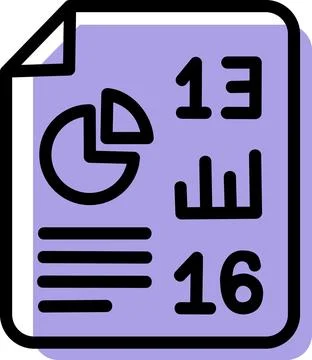 Business document icon with statistical chart Ilustración de archivo