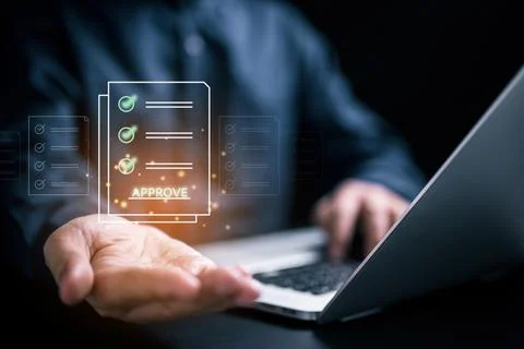 Business document icon, virtual screen Stock Photos