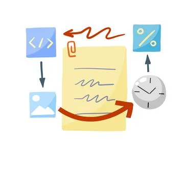 Business document. Page with analytical data. Infographics and statistics Stock Illustration