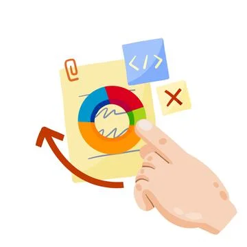 Business document. Page with analytical data. Infographics and statistics. 스톡 일러스트
