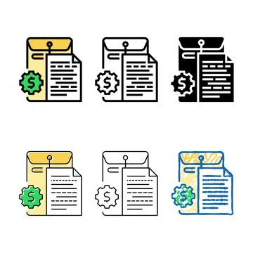 Business document paper color variations icon vector Stock Illustration