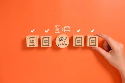 Business document paper icon, Document Management System, DMS Foto stock