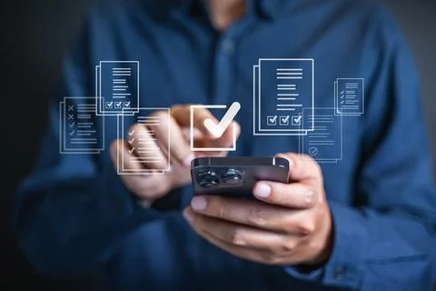 Business document paper icon, Document Management System, DMS. Stock Photos