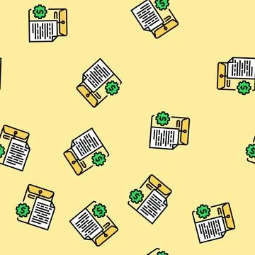 Business document paper vector seamless pattern Stock Illustration