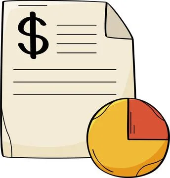 Business document pie chart illustration vector data analysis 스톡 일러스트